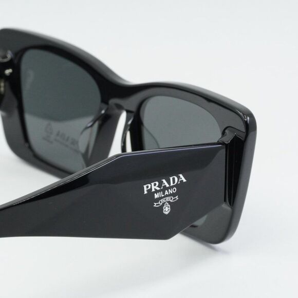 NEWEST PRADA PR08YSF 1AB5S0 BLACK DARK GREY SUNGLASSES - Picture 9 of 12